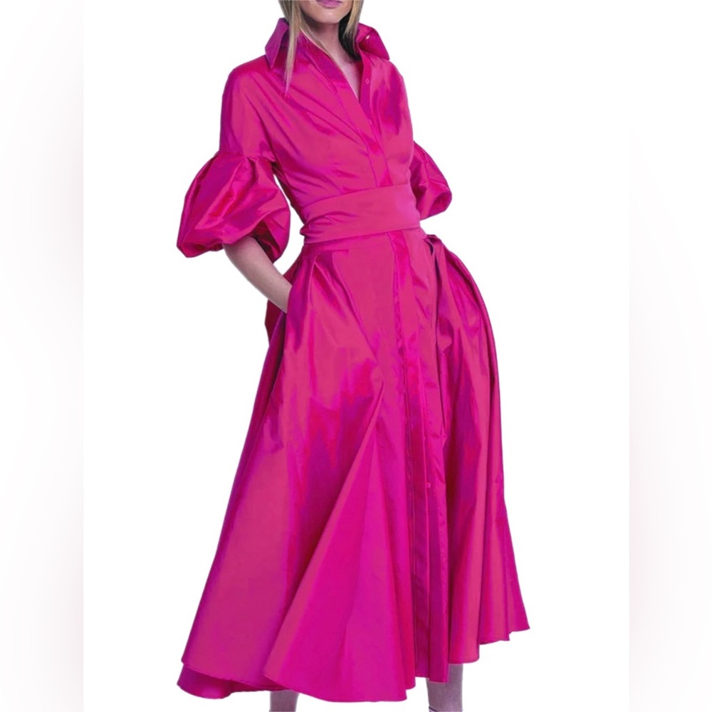 New Elegant Pink Satin Dress